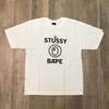 T-shirt con logo BAPE × stussy a bathing ape NIGO Bianca Taglia M T-shirt Unisex