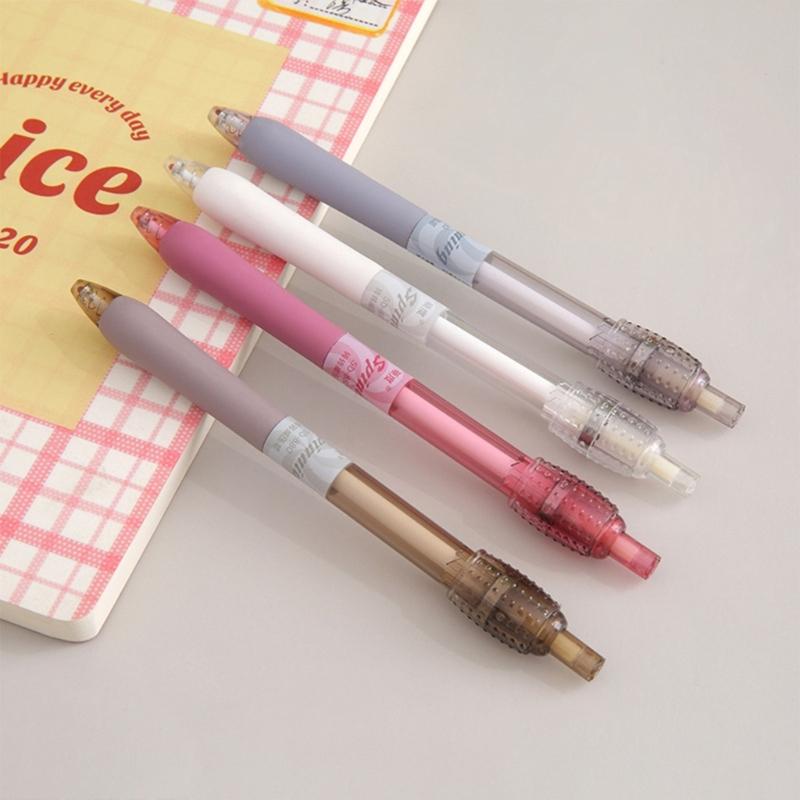 8PCS Stress Relief Retractable Gel Pen 0.5MM Tip Quick Dry Ergonomic Silicone Grip Gel Pen for School Office Supplies