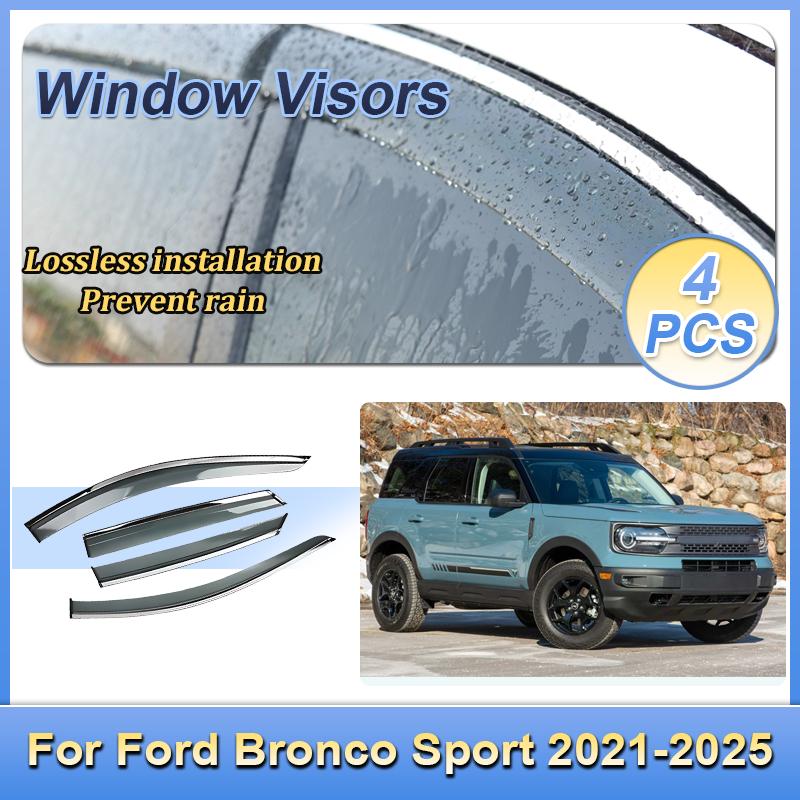 For Ford Bronco Sport CX430 2021 2022-2025 Window Door Visor Vent Awning Sun Rain Wind Guard Cover Weathershield Car Accessories