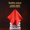 Buddha and Bodhisattva Statue with Red Silk Cloth Covering for Head and Body
