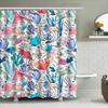 Colorful Coral Shower Curtain Modern Watercolor Bath Decor Printed Fabric Shower Panels for Bathroom Pink Blue Green White Red F