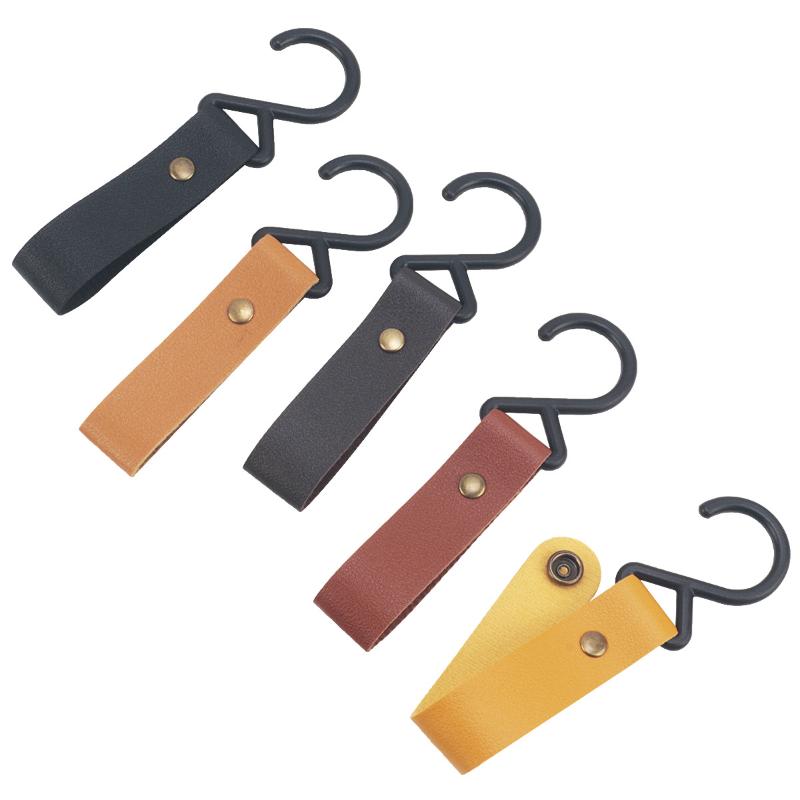 1/5Pcs Outdoor Camping Hooks Leather Hanging Hooks S-Shaped Rack Portable Camping Hangers Home Kitchen Storage Supplies
