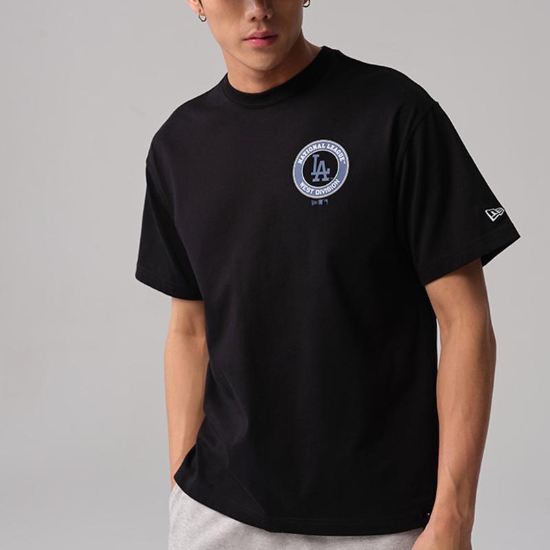 New Era SS24 MLB Los Angeles Dodgers NY Letter Print Crew Neck Short Sleeve T-Shirt Unisex Tops Black 14187402