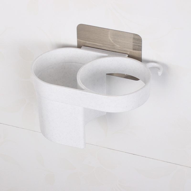 

Самоклеящаяся стойка для хранения фенаПодвесная стойка для сортировки и полокХранение фена без сверления 15.5*9.5*9.5cm белый