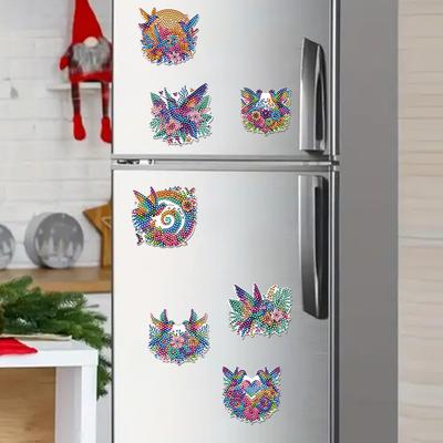 12 Stück Diamant-Kunst Magnete Sets Kühlschrankaufkleber Set Diamantmalerei Sets Kühlschrankmagnet DIY Bastelsets für Erwachsene
