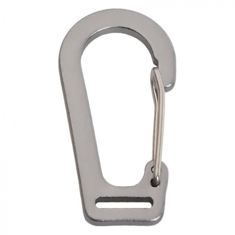 New Style No. 5 Aluminum Alloy Flat Edge Carabiner with Steel Wire Buckle for Outdoor Luggage