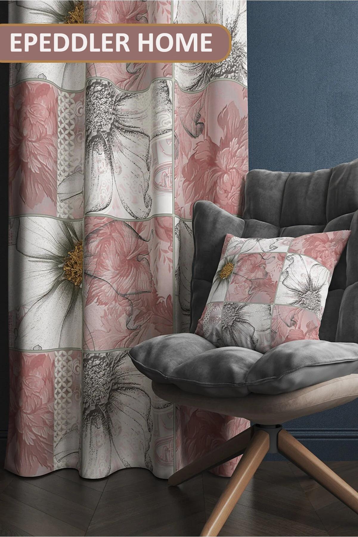 

EPeddler Home Розово-желто-черный мозаичный мраморный узор 140 x 270 см, фоновая занавеска с цифровой печатью( Одно крыло ) 140x270 cm