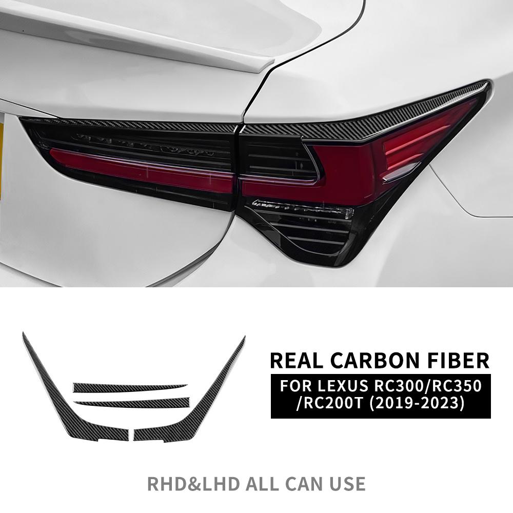 For Lexus RC300 RC350 RC200T      2024 Real Soft Carbon Fiber Car Rear Tail Light Sticker Trim Accessories Black Carbon