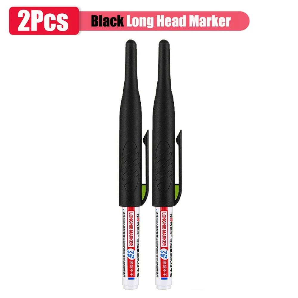 32mm 1-16pcs Long Head Markers Pen Multi-purpose Woodworking Tile Decoration Deep Hole Marker Pens Red/Black/Blue/Green Ink