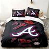 Atlanta Braves 3pc Set Perfect for Bedroom Use Comfortable Bedding Set Includes a Duvet Cover and Two Pillowcases Ideal Birthday or Christmas Gift