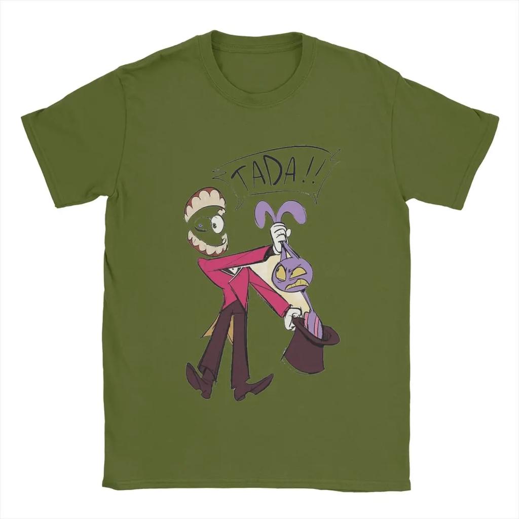 The Amazing Digital Circus Men T Shirts Pomni Ragatha Caine Vintage Tee Shirt Short Sleeve T-Shirt Cotton Printed Clothing