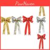 Vibrant Red Gold And Silver Bow Christmas Hanging Ornaments For Holiday Cheer