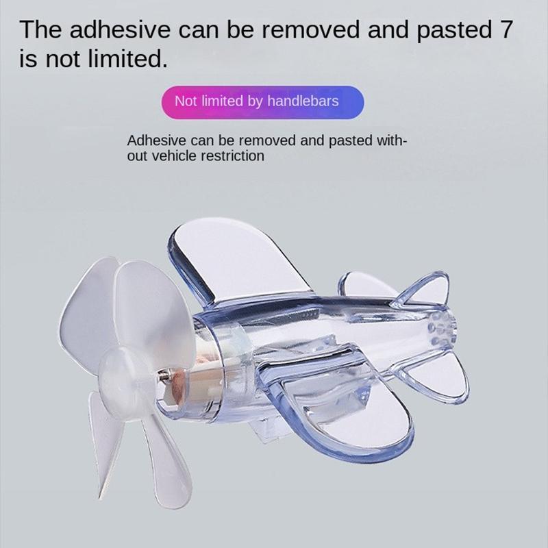 Car Rotatable Airplane Wind Powered Small Led Light Airplane Decor Car Styling Ornaments Bikes Motorcycle Bicycle Decorations