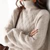 Women Casual Chic Loose Cashmere Sweater Autumn Winter Oversize Thick Long Sleeve Turtleneck Warm Knit Pullovers