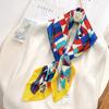 Summer new ink painter hand curling 91 square scarves in stock simulated silk twill temperament shawl manufacturer