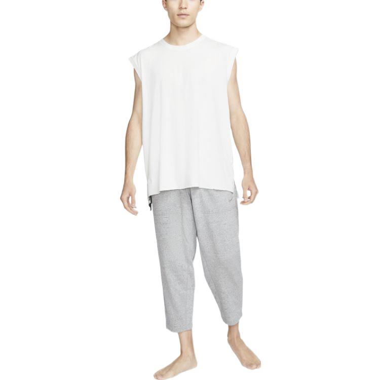 Nike Solid Color Logo Print Drawstring Sweatpants With Pockets Men Bottoms Gray DQ6684-010