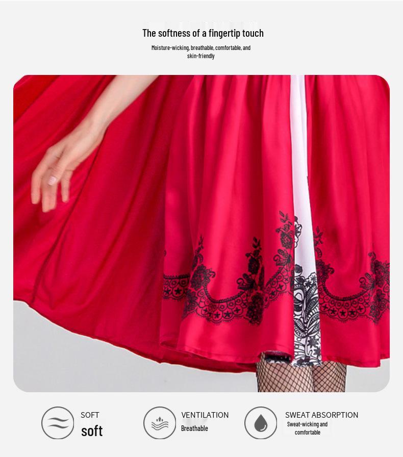 Erwachsenes Rotkäppchen Halloween & Weihnachten Cosplay Kostüm für Rollenspiel & Bühne