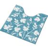 Senko New Silhouette Toilet Mat, Approx. 60 X 60 Cm, Blue, Leaf Pattern, Modern Design, 54272