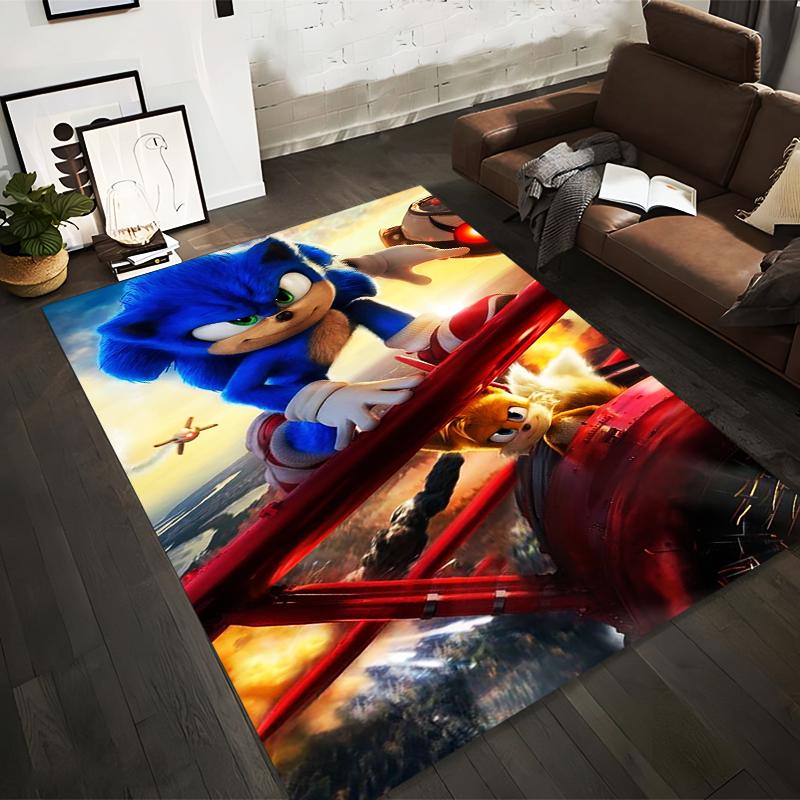 

Blue Hedgehog and Fox Flying Adventure Scene Carpet for Living Room Suitable for use as an anti-slip for living room bedroom sofas 40x60cm( 15x23in )
