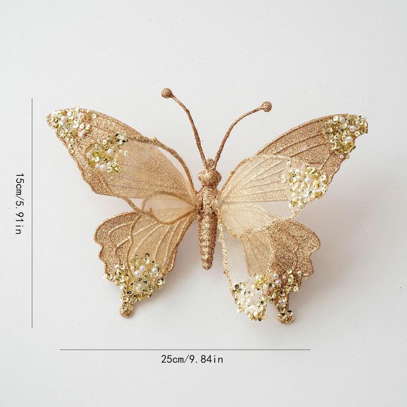 Christmas Ornament Accessory In Gold Color 25x15cm Perfect for Seasonal Tree Decoration and Festive Table Arrangements