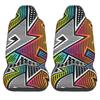 Crazy Graffiti Pattern Car Seat Cover Seat Cover Anti Fouling and Convenient Protective Cover Unique Style 2PCS Universal Type