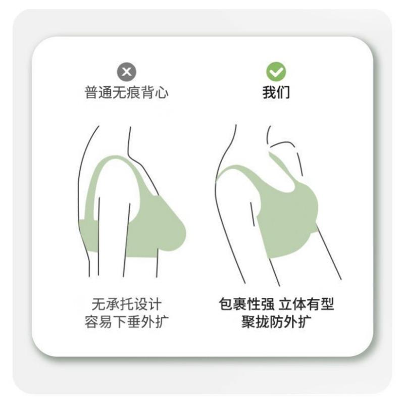 Seamless Wireless Fixed Cup Shaping Gathering Bra For Big Bust Women