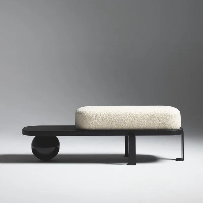 Nordic White Minimalist Bench - Shoe Changing Footstool for Living Rooms
