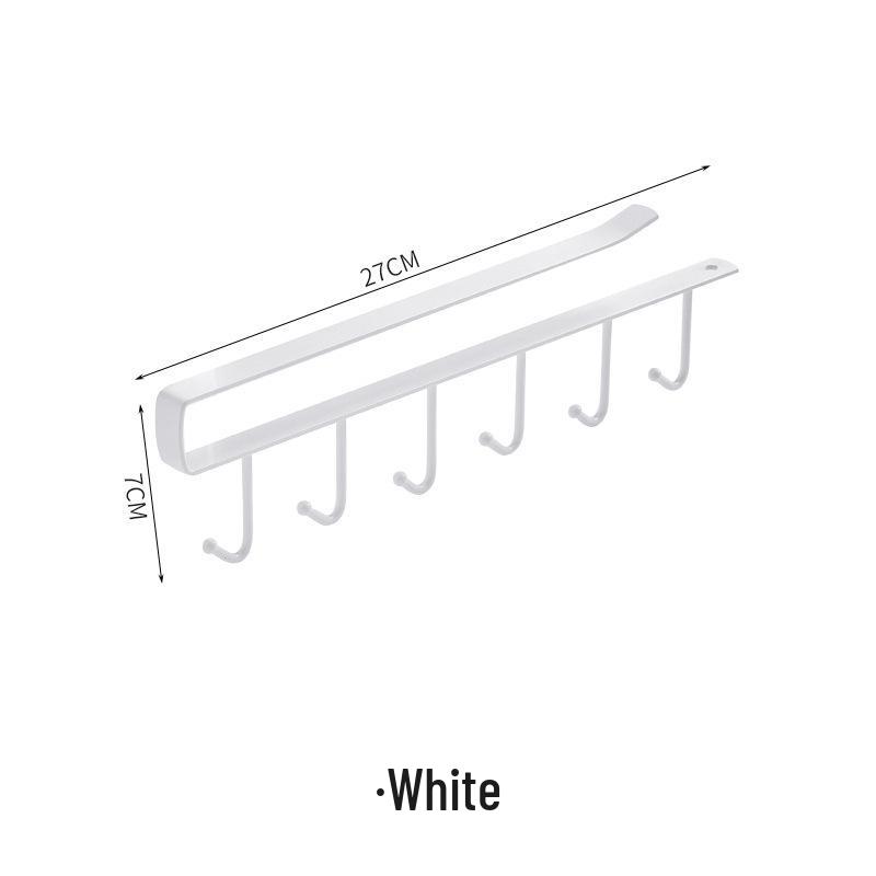 

Wrought Iron Over-the-Door Kitchen Storage Rack with No-Trace, Nail-Free Hooks and Multifunctional Row Hooks Organizer белый