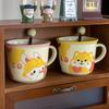 Ceramic Cup with Spoon with High Appearance Cute Household Couple Water Cup Gift Box Hand Gift Creative Mug