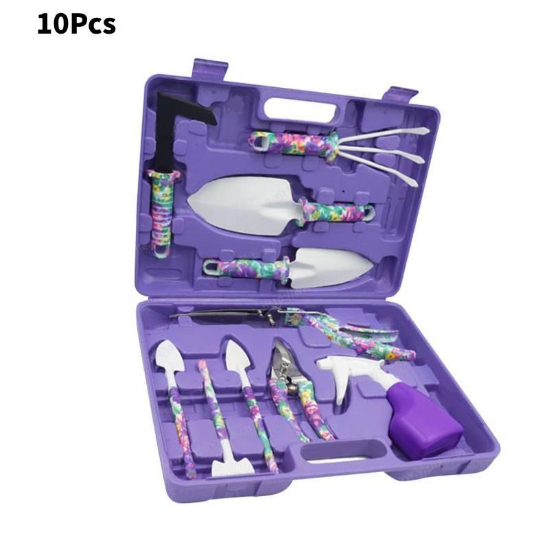 

Инструменты Набор для садоводства 10 предметов Садовые ручные Подарки Женщинам Мужчинам Принадлежности Садовод фиолетовый