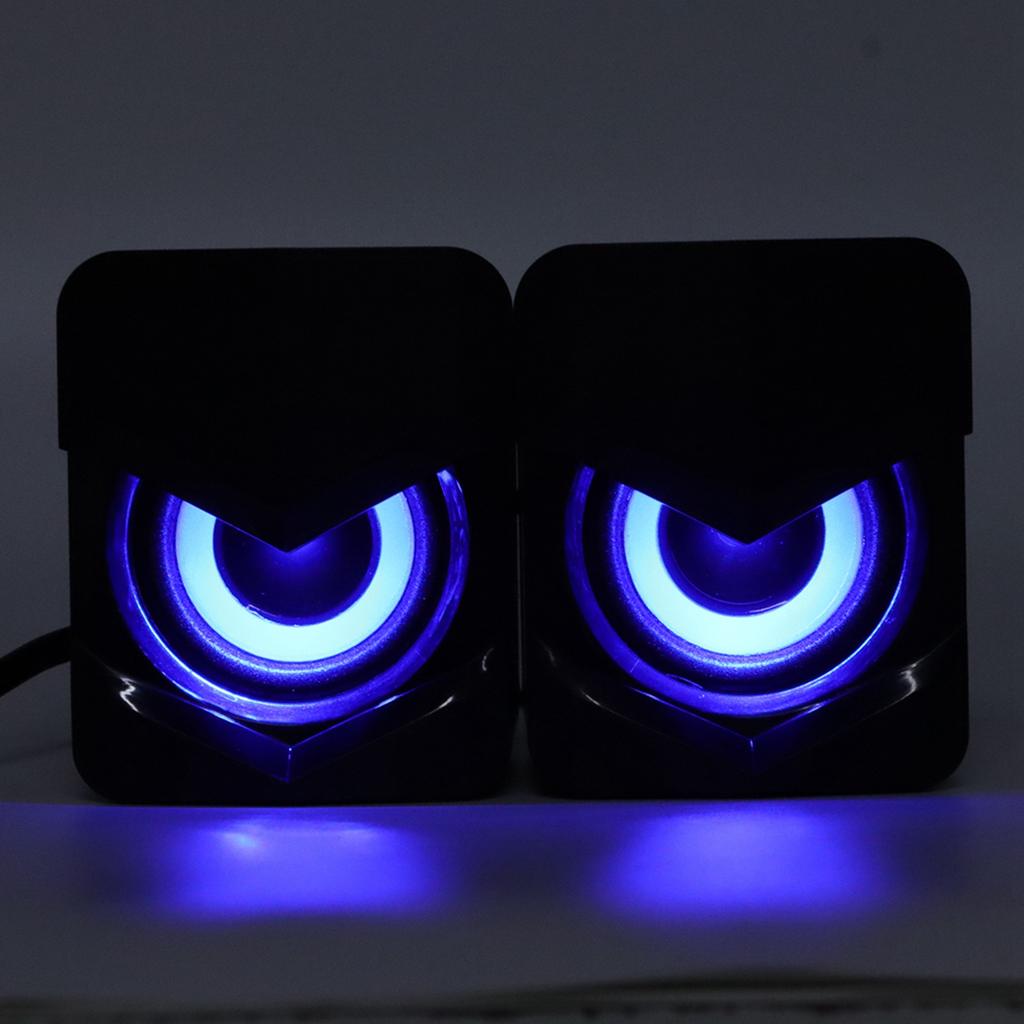 Desktop Speaker USB Powered Heavy Subwoofer Desktop LED Speaker for PalyStation4 Home Computer Laptop
