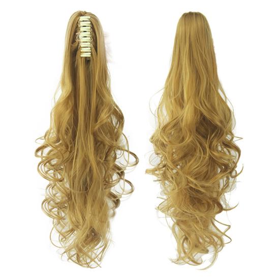 Lange lockige Pferdeschwanz-Klammer Synthetik Natürlicher Falscher Haarclip-In Haarverlängerungen Für Frauen Hitzebeständige Haarteile KTB