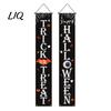 Festive Home Decor Halloween Porch Sign Banner, Pumpkin Ghost Party Awning Hanging Wall Decorative Holiday Banner Door Decoration, Front Wreath