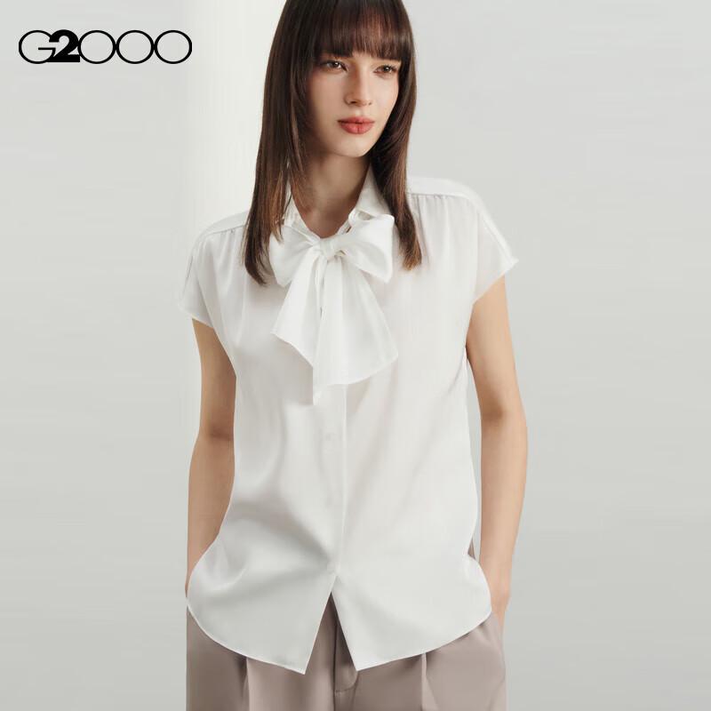 G2000 Women s Silky Tie-Front Short Sleeve Shirt 36