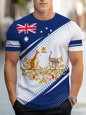 Men's T-Shirts Australia Graphic T Shirts Short Sleeve T-Shirts for Men Tees Tops Summer Oversized T Shirt Casual Men's Clothing