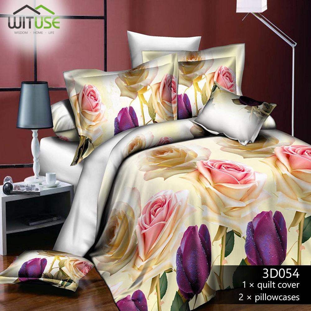 3D Flowers Field Rainbow 341 Bed Pillowcases Quilt