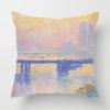 Claude Monet Polyester Printing Cushion Cover Sofa Landscape World Famous Oil Painting Throw Decorative Pillow Case Home Decor