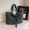 Vintage Shoulder Bag Women's Denim Tote Bag Large Capacity Student Class Bag
