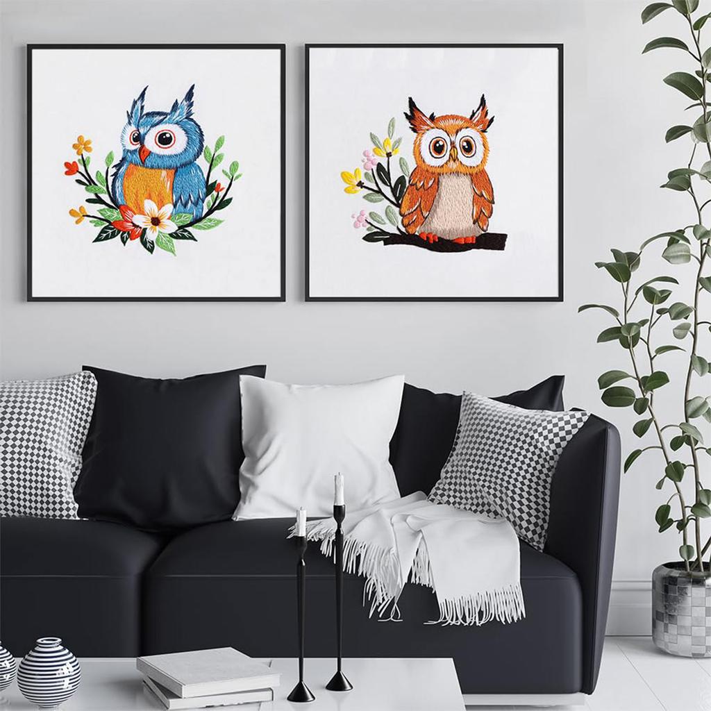 DIY 3D Stickerei Handwerk für Anfänger: Stoff Stickerei Materialset, 20cm Stickrahmen (Kein fertiger 30cm Stoff),dreiteiliges Set