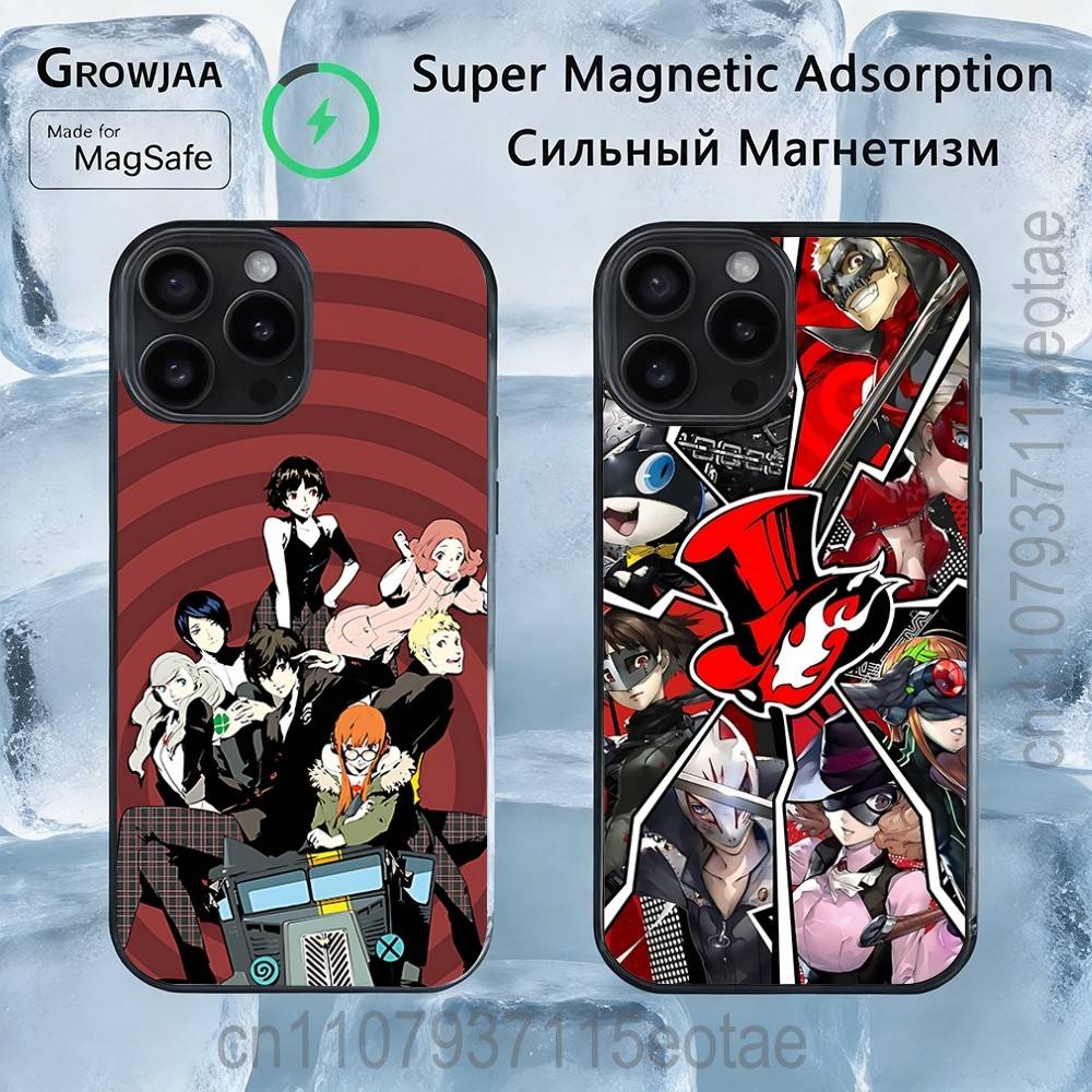 Spiel P-Persona 5 Magnetische Hülle: Kompatibel mit iPhone 17,16,15,14,13,12,11,Pro,Max,Plus,Mini,SE4,E