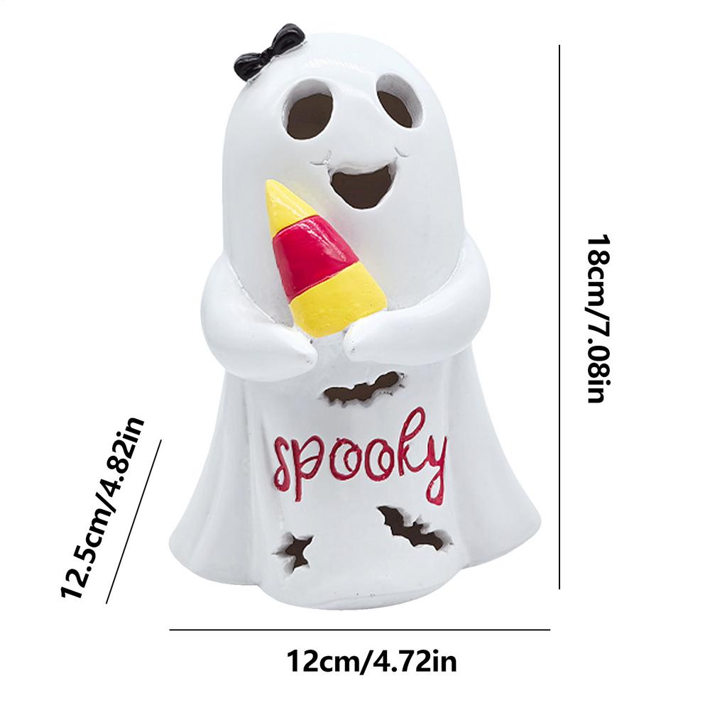 Halloween White Ghost Ornaments Cute White Ghost Party Decoration Resin For Halloween Party Decoration Home Supplies
