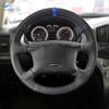 For VW Golf 4 MK4 1998 - 2004 For Passat B5 1998- 2005 Hand Stitched Car Steering Wheel Cover Trim Black Leather with Blue Strip