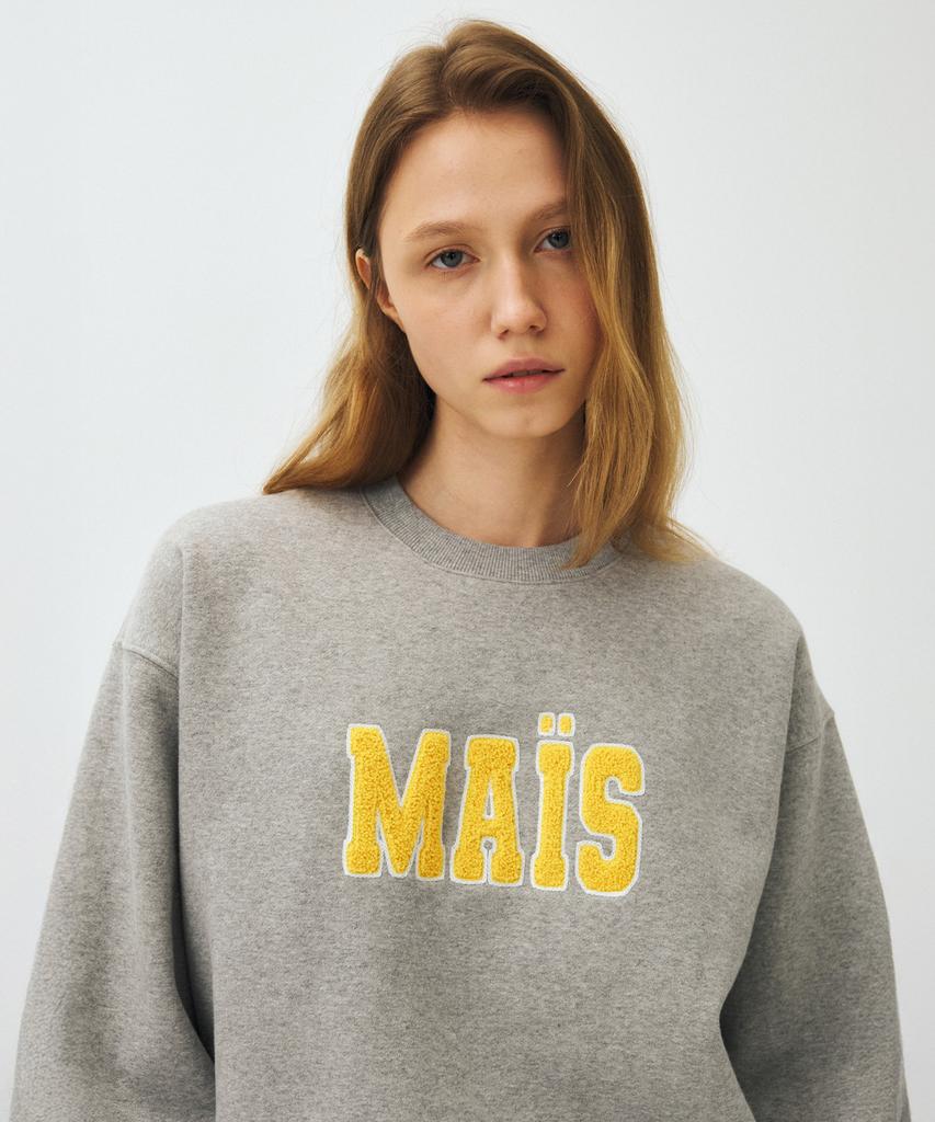 MAIS Mais Boucle Logo Sweat Shirt / Gray