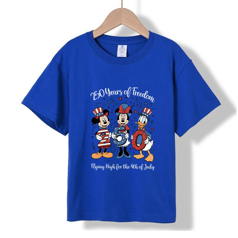 XH54 MINISO 2026 Summer New Printed Cotton Round Neck T-shirt for Children Aged 1-16, Boys and Girls