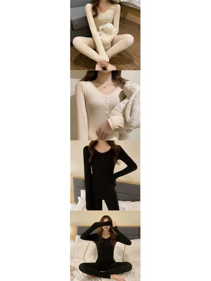 Women's Autumn & Winter Warm Body Shaping Cotton Underwear Set