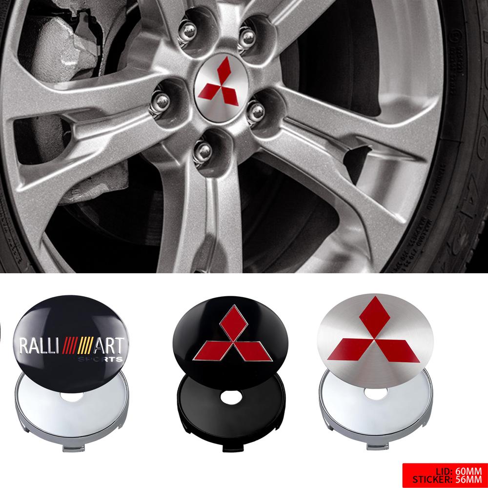 4pcs Car Wheel Hub Cap Sticker Wheel Center Cap Cover Accessories For Mitsubishi Ralliart L200 Pajero Eclipse Galan Mirage Cross