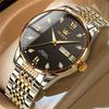 OLEVS Blue Dial Automatic Mens Watches Luxury Business Mechanical Watch Luminous Date Stainless Steel Waterproof Clock Montre