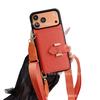 Applicable To iPhone17promax Oblique Span Card Mobile Phone Case, Foreign Trade Hot-selling Lanyard Card Bag, Apple 17 Mobile Phone Case.
