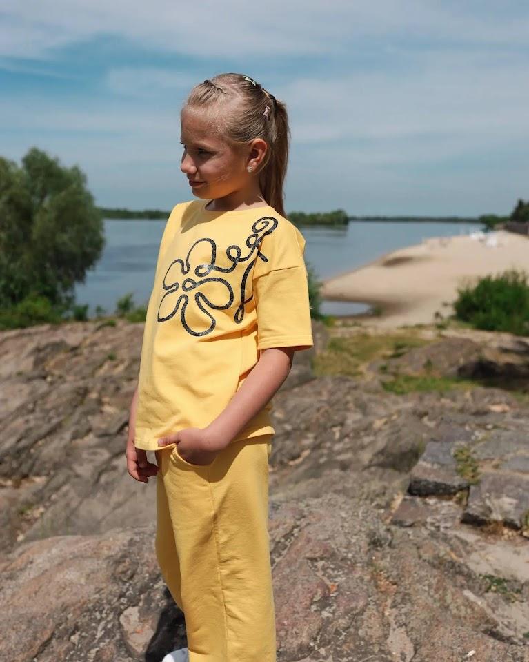 Stylish Teen Girls’ Set – Comfy Cotton Tee & Relaxed Fit Pants, Summer, 6430-057-33 HC