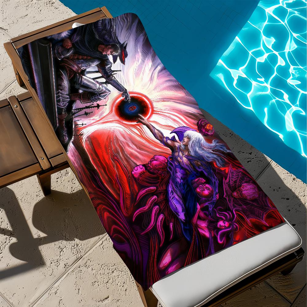 B-ber-serk-k game Towel Large Quick-Drying Microfiber G-guts soft Beach Towel for Travel Fitness Sauna Bathing Camping
